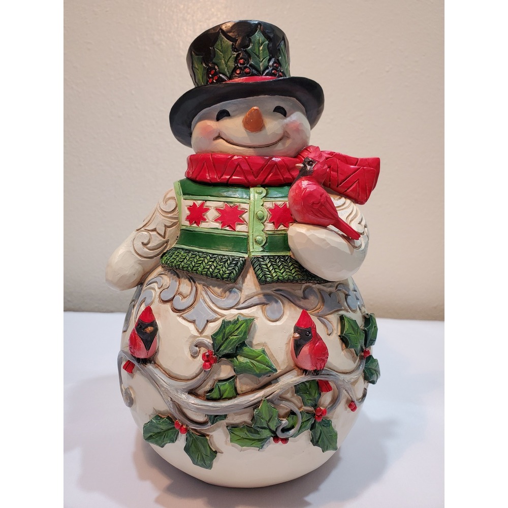 Jim Shore Heartwood Creek Snowman Cardinal Figurine 6012939 Tis the Season Jolly